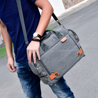 Messenger Bag with Front Zipper Pockets for Travel