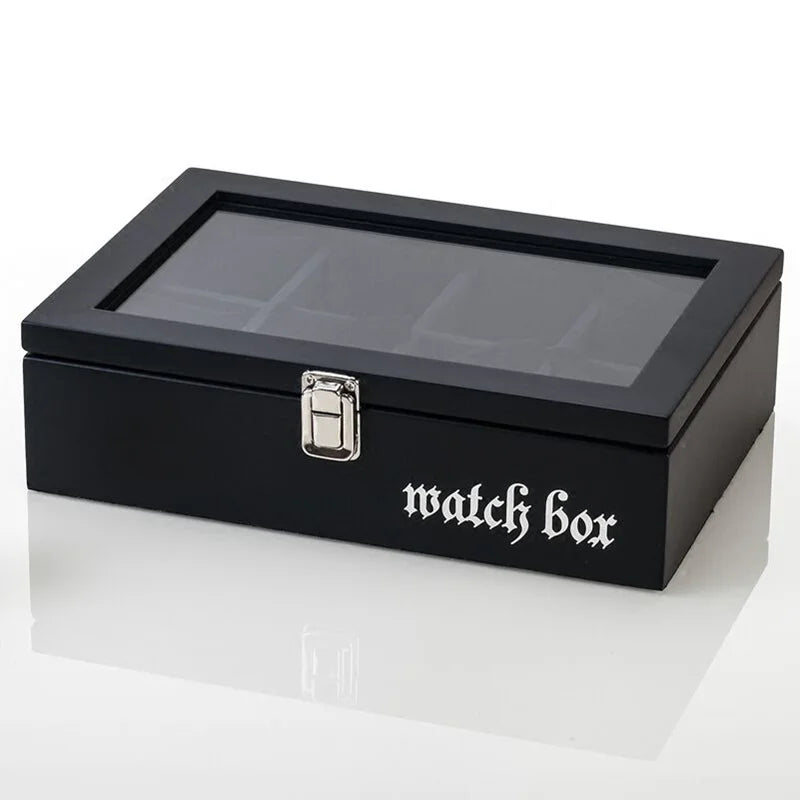 8 Slot Watch Box with Glass Window for Display