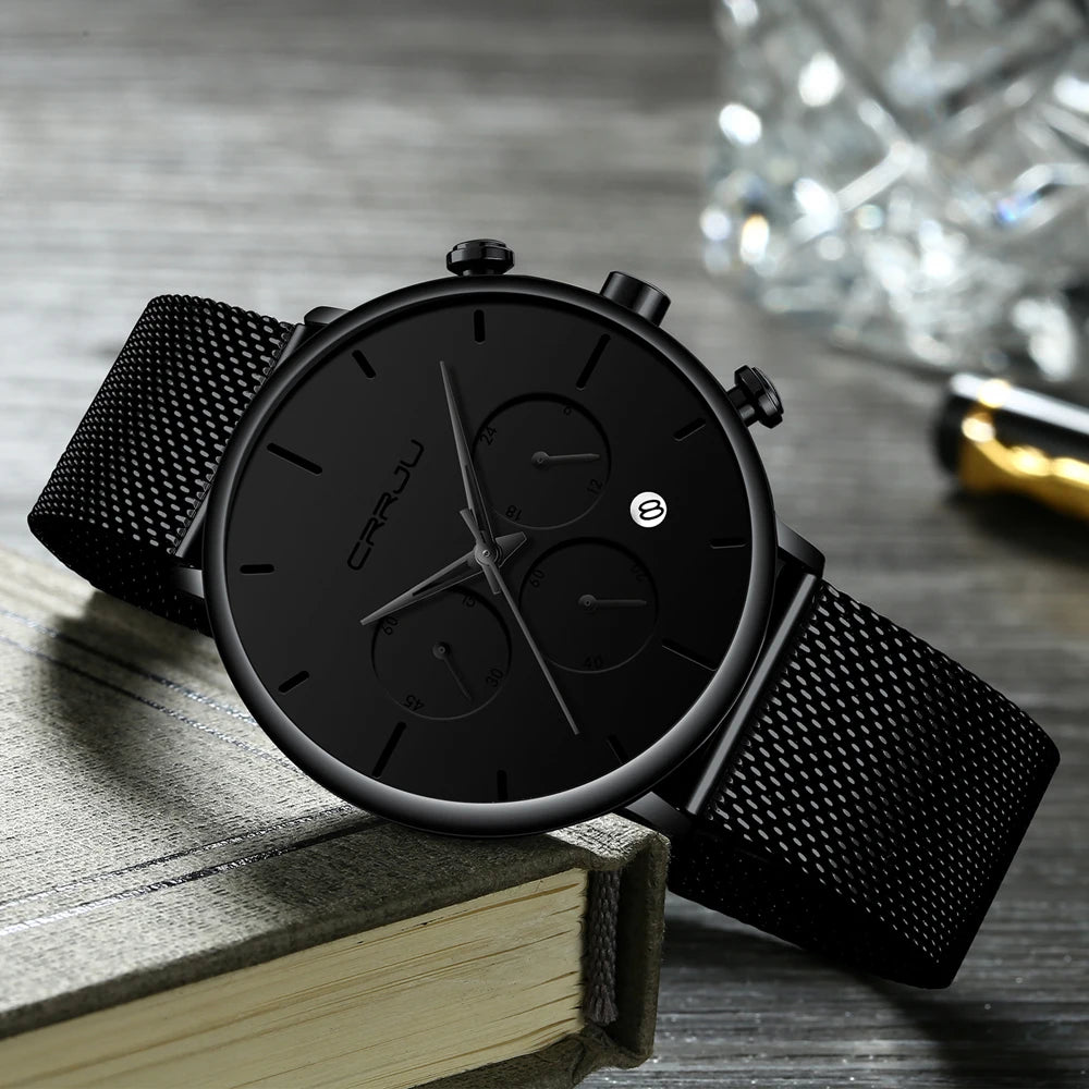 Refined Chronograph With Mesh Band For Everyday Use