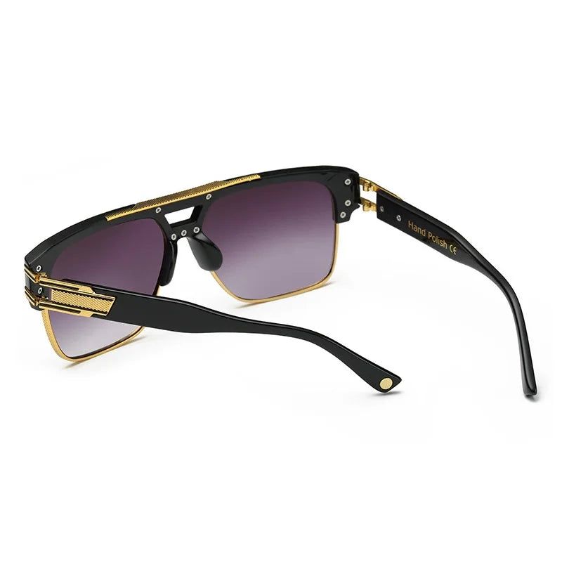 Classic Luxury Sunglasses with Gold Frame Gradient Lens