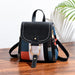 Splicing Backpack Plaid Pattern Multi Function - Black