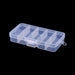 Transparent Jewelry Storage Box with 10 Compartments - Clear White