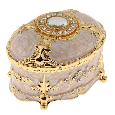 Ornate Velvet Jewelry Box with Crystal Ring Holder