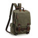 Small Canvas Backpack with Laptop Compartment - Army Green