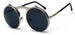 Folding Round Steampunk Sunglasses Arch Frame - SV/BK