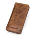 Genuine Leather RFID Wallet with Zipper Card Holder - Brown