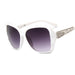 Square Sunglasses with Mirror Lenses Crystal Temple - White