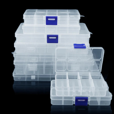 Transparent Multi Grid Jewelry Organizer Box With Grids