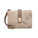 Small Zipper Wallet Wristlet with Leaf Pattern - Khaki