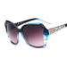 Square Sunglasses with Mirror Lenses Crystal Temple - Blue