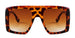 Oversized Sunglasses with Gradient Lenses UV400 - Leopard