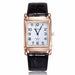 Square Quartz Watch for Women Leather Strap Classic - Black