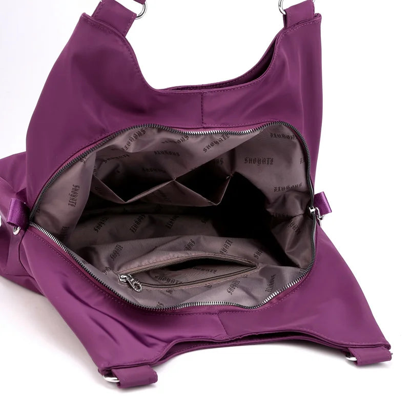 Nylon Tote Bag with Inside Pockets And Adjustable Strap