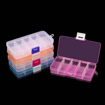 Transparent Jewelry Storage Box with 10 Compartments