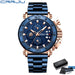 Bold Chronograph Wristwatch With Large Dial And Date - Blue