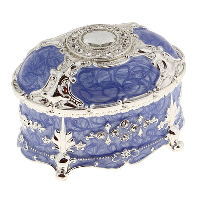 Ornate Velvet Jewelry Box with Crystal Ring Holder