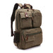 Laptop Backpack Rucksack With Multiple Front Pockets - Army Green