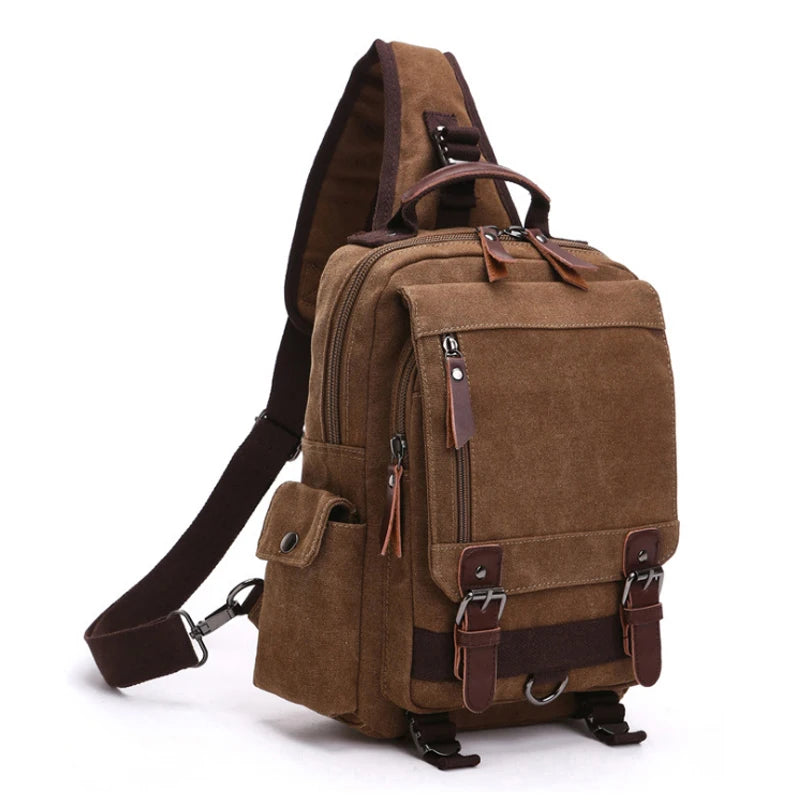 Small Canvas Backpack with Laptop Compartment