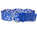 Wide Floral Cutout Belt for Women Chain Belt Premium - Blue