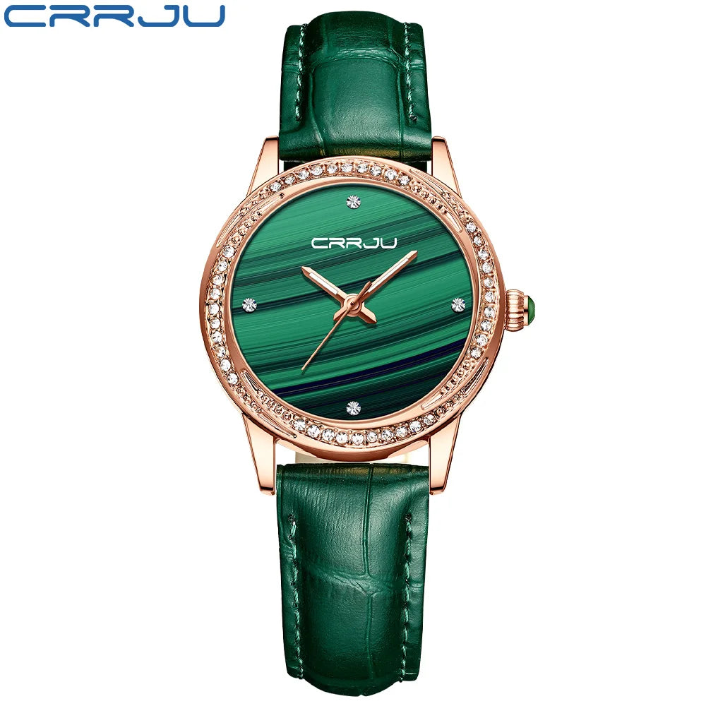 Halo Crystal Bezel Timepiece with Diamond Markers Luxe