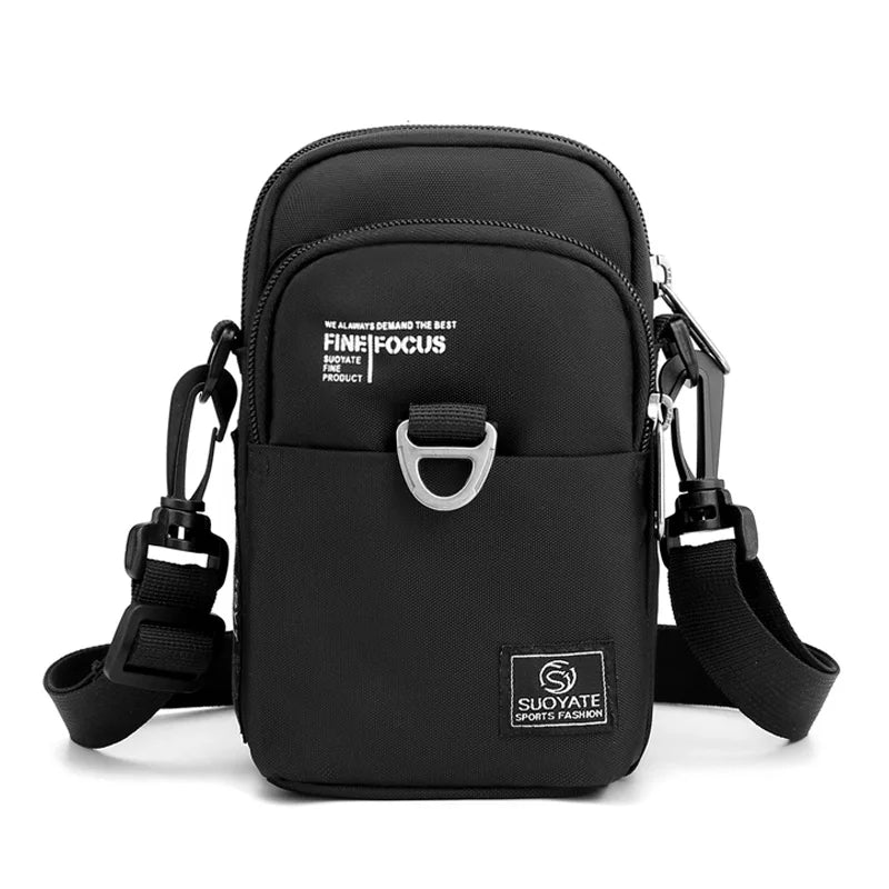 Compact Nylon Crossbody Messenger Bag Front Pocket