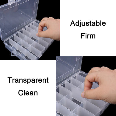 Transparent Multi Grid Jewelry Organizer Box With Grids