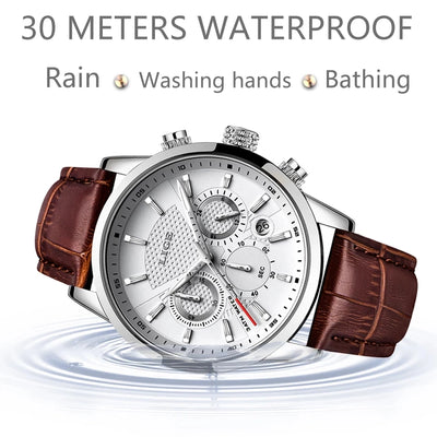 Chrono Cavalier Strap Wristwatch Premium With Subdials