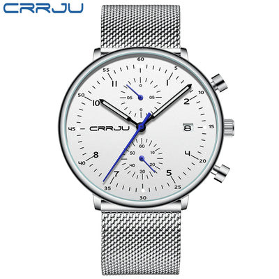 Sleek Chronograph Timepiece With Mesh Band Heritage