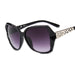 Square Sunglasses with Mirror Lenses Crystal Temple - Black Grey