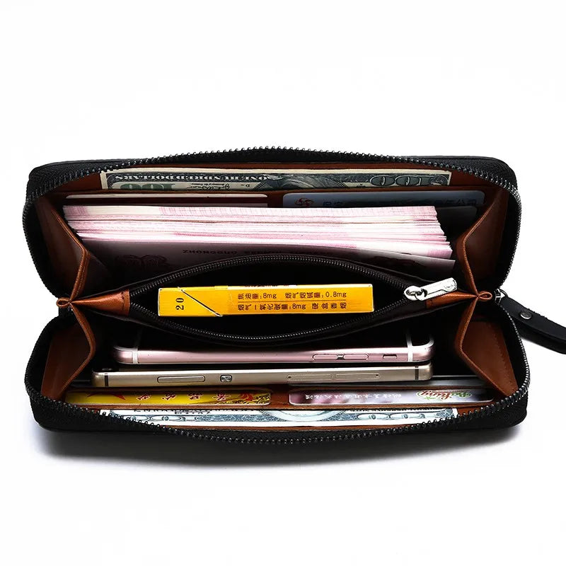 Crocodile Pattern Zip Wallet with Wrist Strap