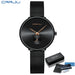 Minimalist Round Timepiece With Slim Band For Everyday - Black