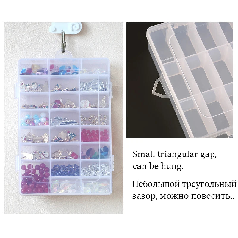 Transparent Jewelry Box With Adjustable Compartments