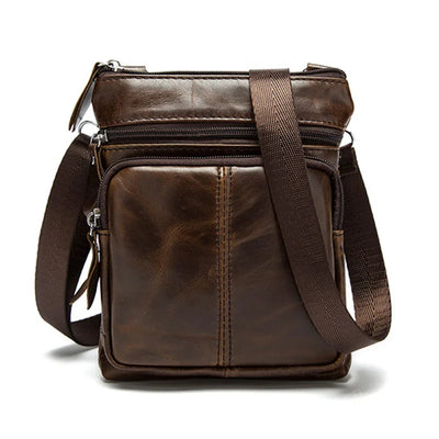 Vintage Crossbody Bag for Men with Multiple Pockets