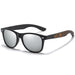 Sunglasses with Polarized Lenses Printed Arm Pattern - Silver