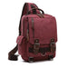 Small Canvas Backpack with Laptop Compartment - Red V2