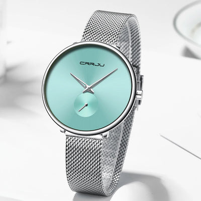 Minimalist Mesh Dial Watch With Subdial For Everyday