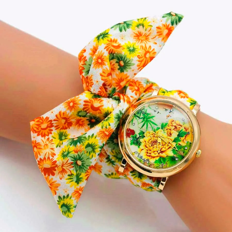 Floral Watch With Decorative Dial Embellishments