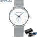Slim Mesh Dial Wristwatch With Subdial Accent Premium - Silver White