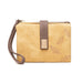 Small Zipper Wallet Wristlet with Leaf Pattern - Yellow
