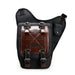 Saddle Crossbody Bag with Front Straps And Pocket - Black