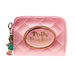 Quilted Wallet with Card Slots and Keyring Accessory - Pink