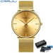 Slim Mesh Dial Wristwatch With Subdial Accent Premium - Gold Gold