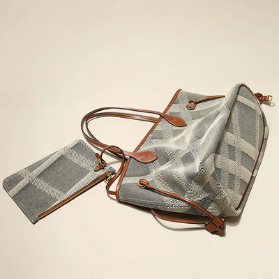 Heritage Plaid Tote With Subtle Trim and Ample Space