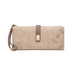Leaf Print Zip Wallet with Strap for Women Elegant - Khaki