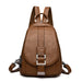 Women Backpack with Front Buckle And Adjustable Straps - Brown