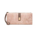 Leaf Print Zip Wallet with Strap for Women Elegant - Pink