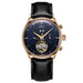 Open Heart Tourbillon Watch with Leather Strap - Rose Blue
