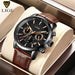 Chrono Cavalier Strap Wristwatch Premium With Subdials - Full Black