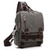 Small Canvas Backpack with Laptop Compartment - Grey V2