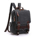 Small Canvas Backpack with Laptop Compartment - Black
